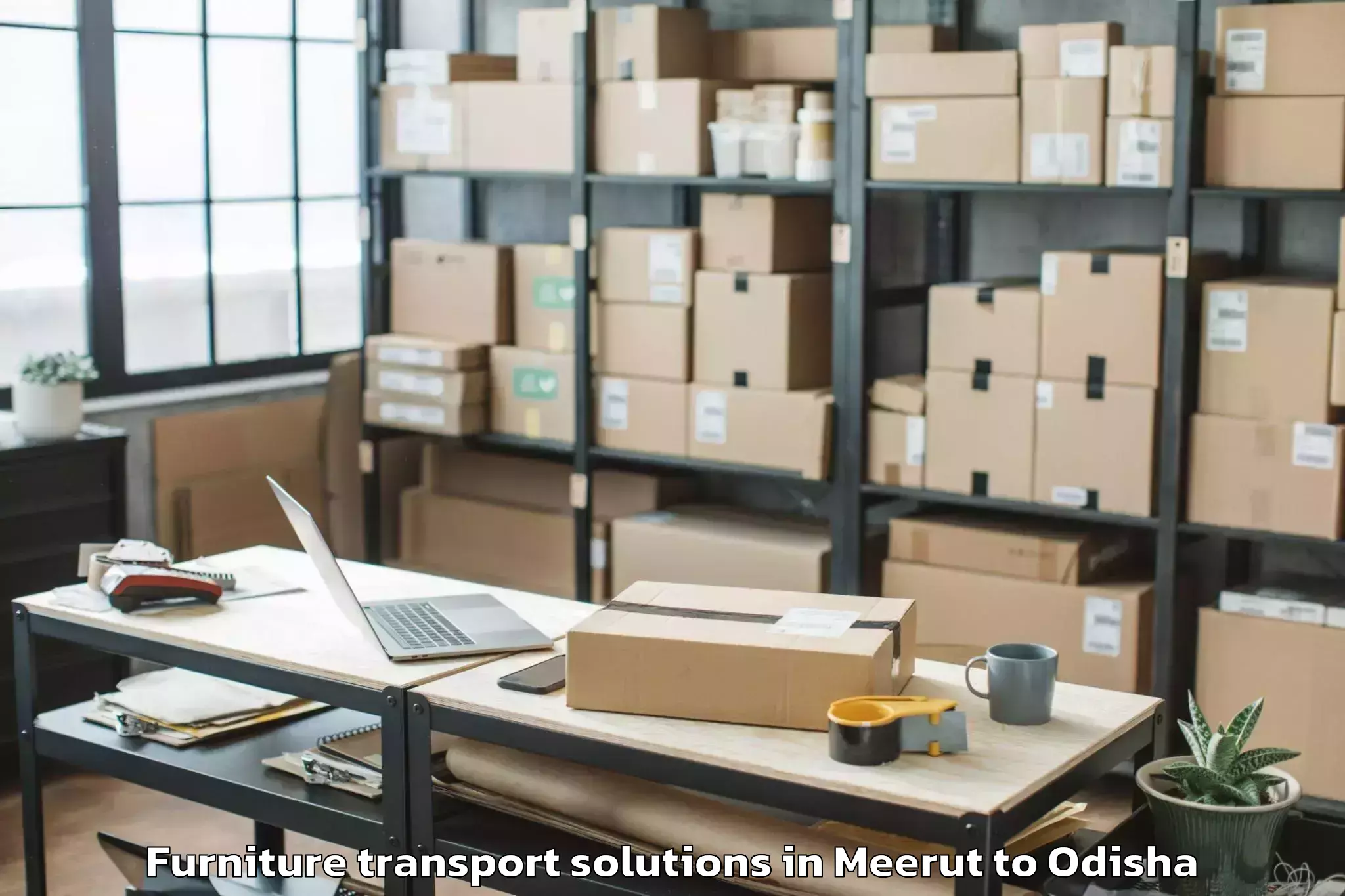 Get Meerut to Mudulipada Furniture Transport Solutions